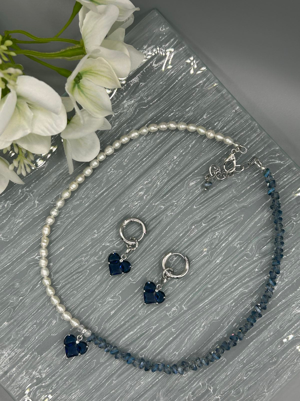 Conjunto Amor Púrpura: Perlas de Agua Dulce y Cristales