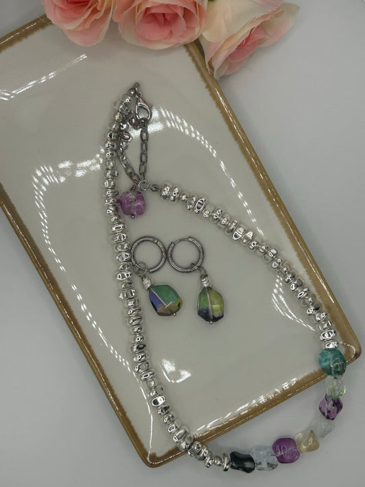 Astra set - Hematite & Crystal Jewelry
