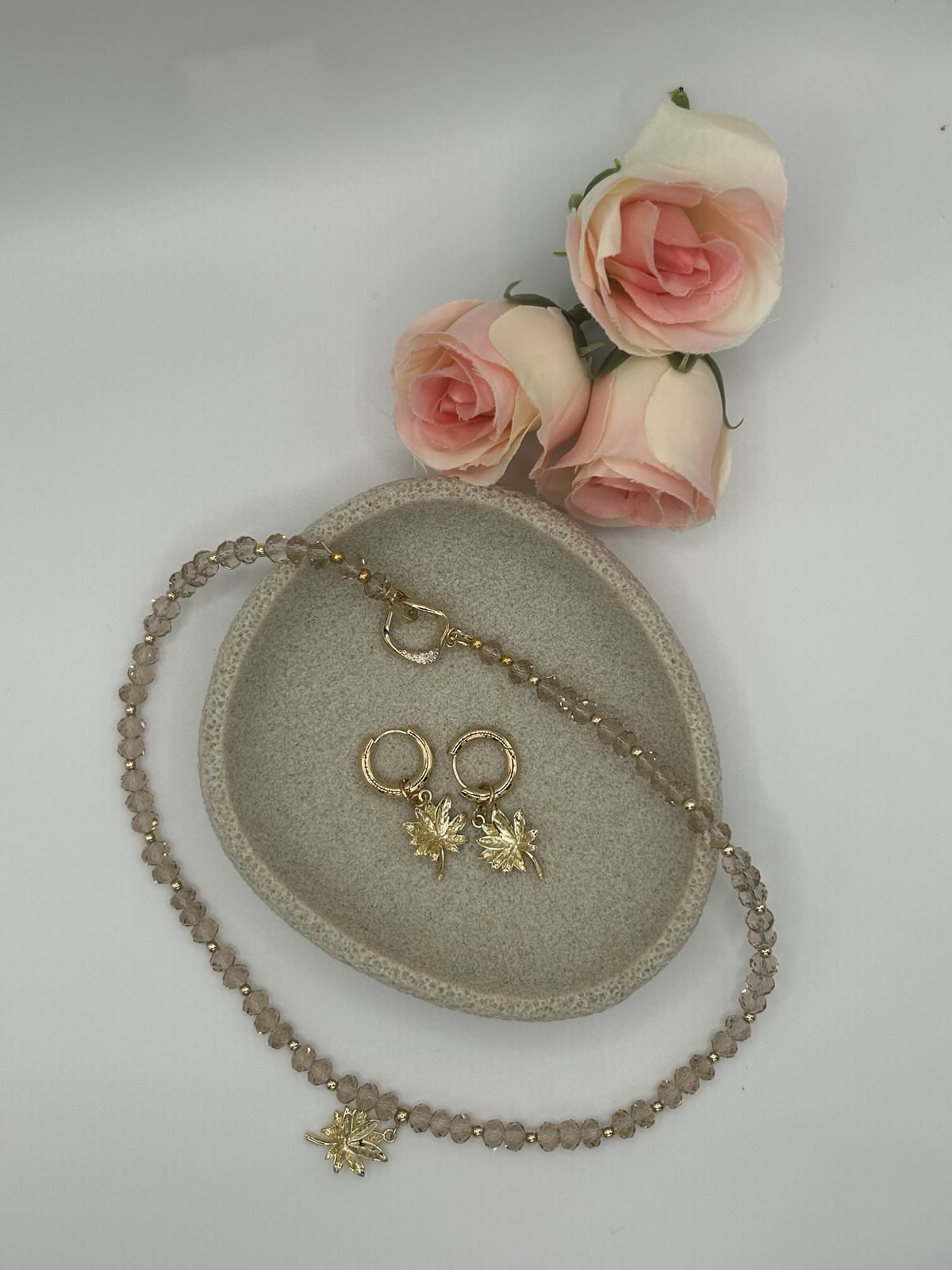 Conjunto Maple: Joyas de cristal inspiradas en el otoño