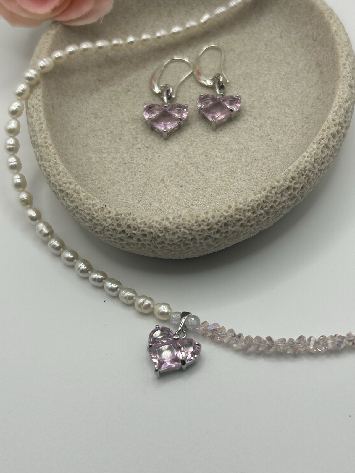 Conjunto Amor Púrpura: Perlas de Agua Dulce y Cristales