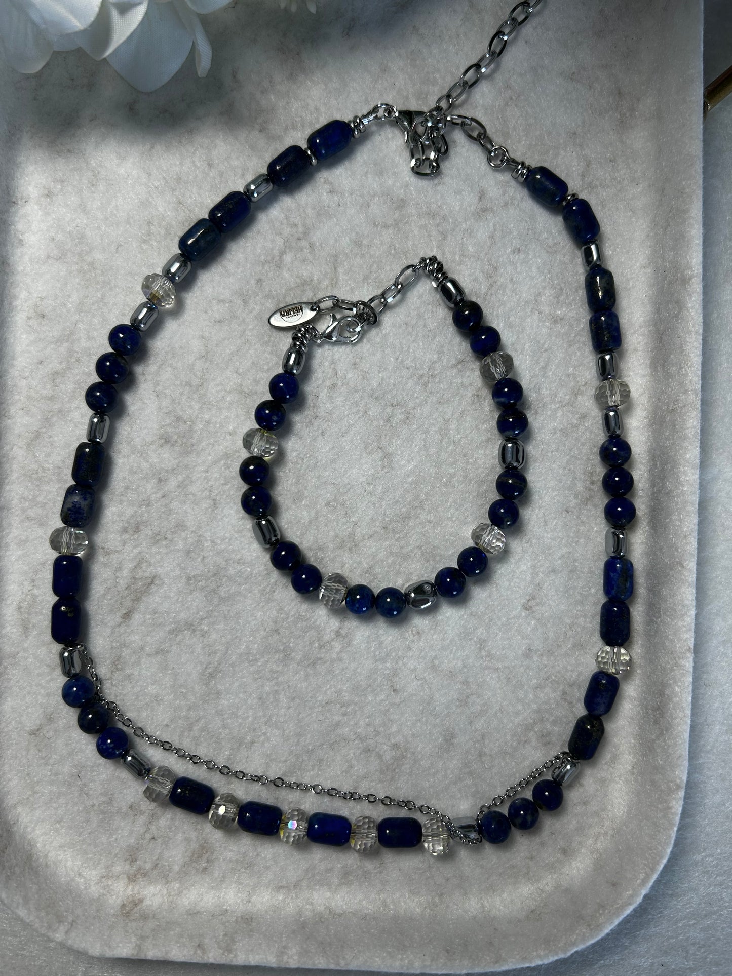 Conjunto Oceana: collar y pulsera de lapislázuli