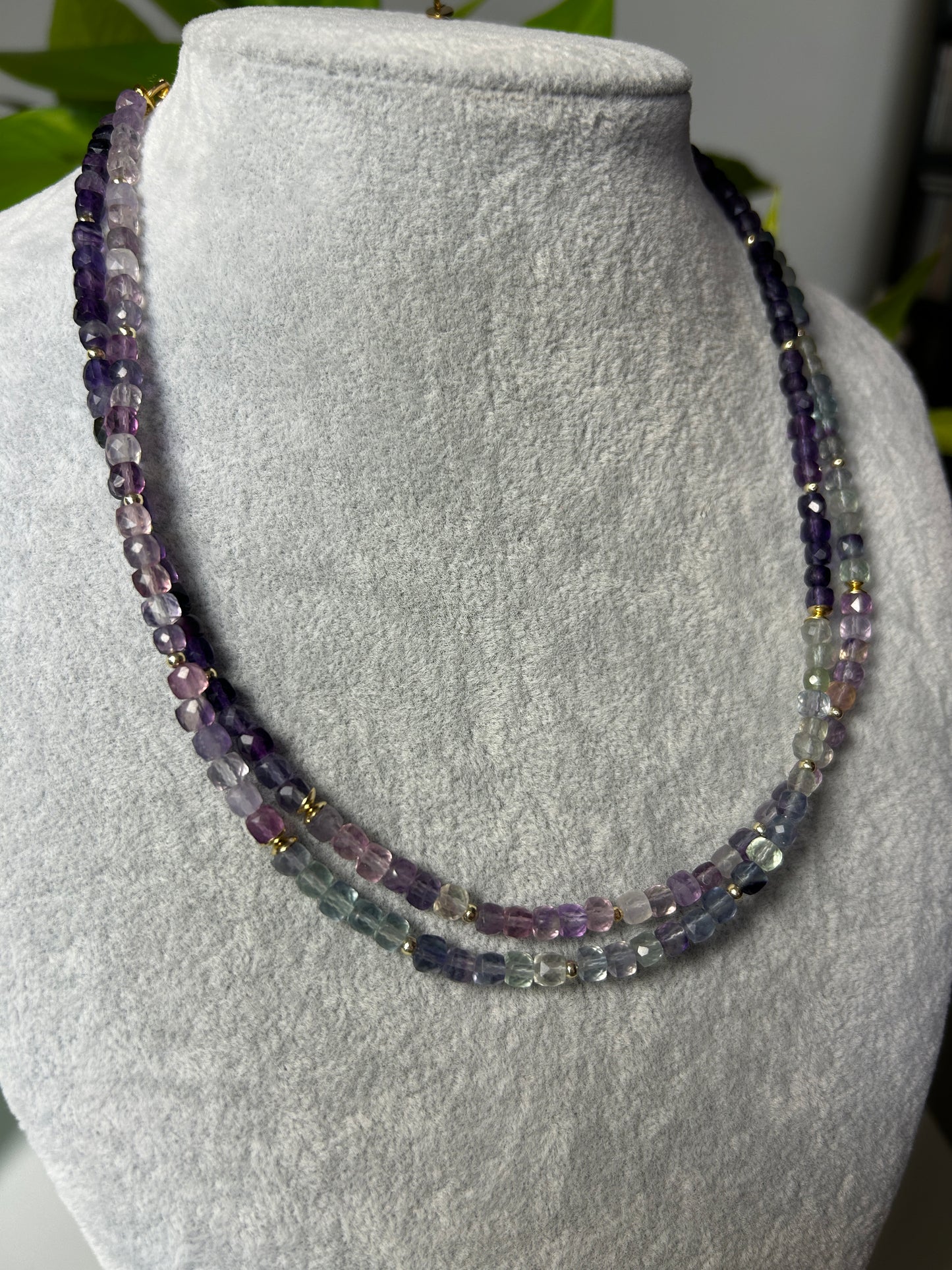 Nox Necklace – Fluorite & Stainless Steel