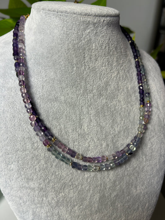 Nox Necklace – Fluorite & Stainless Steel