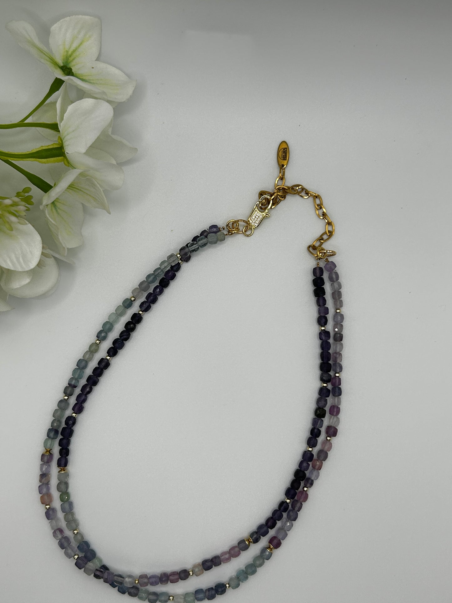 Nox Necklace – Fluorite & Stainless Steel