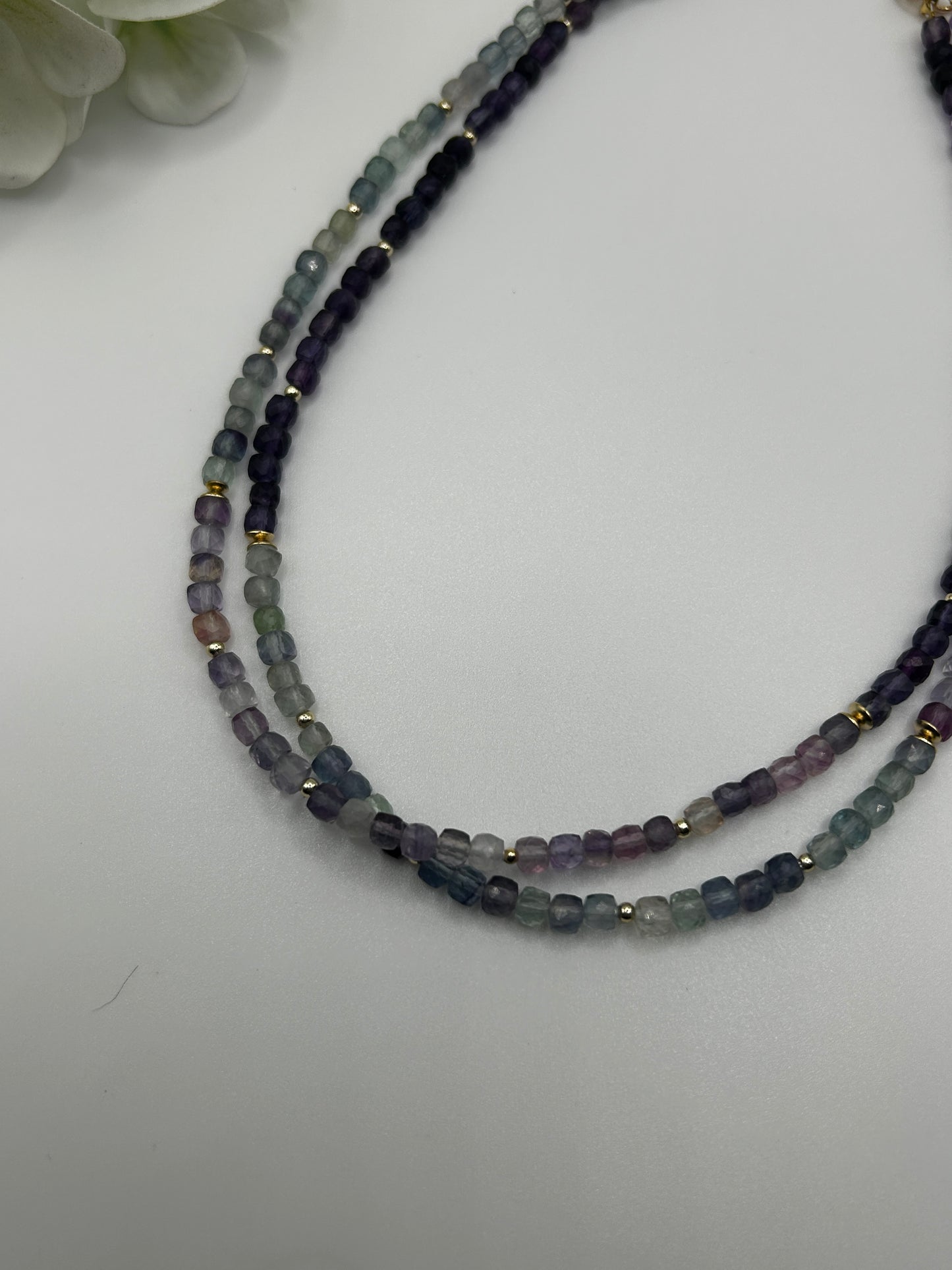 Nox Necklace – Fluorite & Stainless Steel