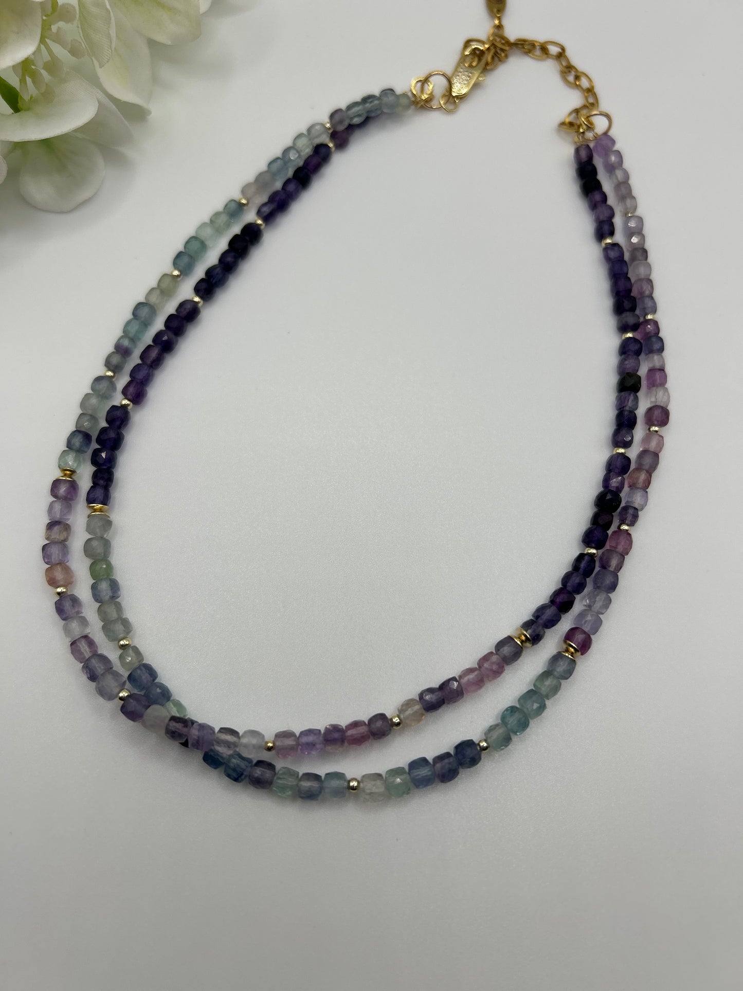 Nox Necklace – Fluorite & Stainless Steel