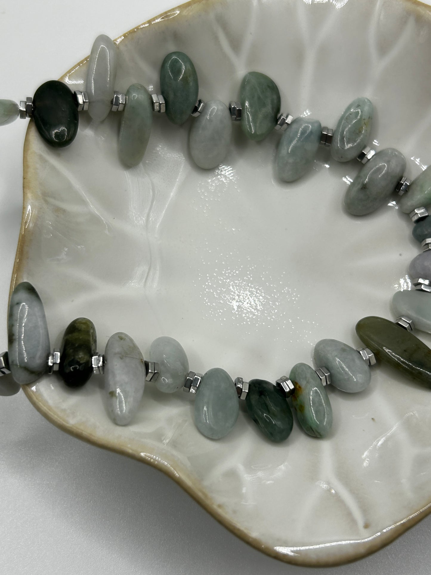 Maris Moss Necklace – Australian Jade & Silver-Plated Steel