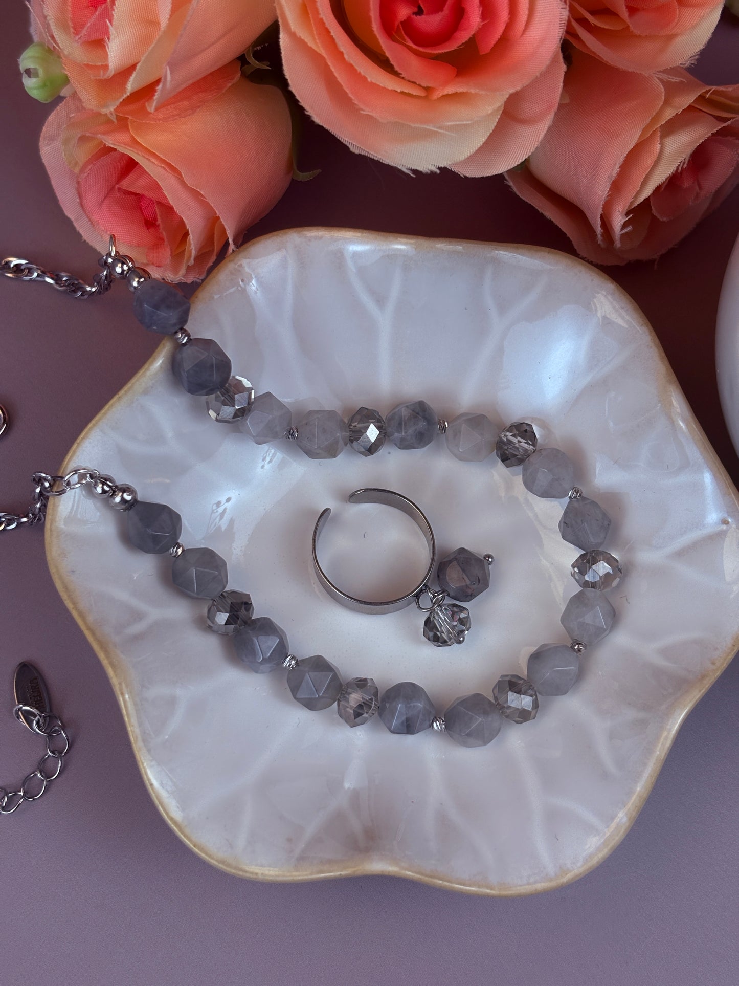 Amara Set – Quartz & Crystal Necklace and Ring