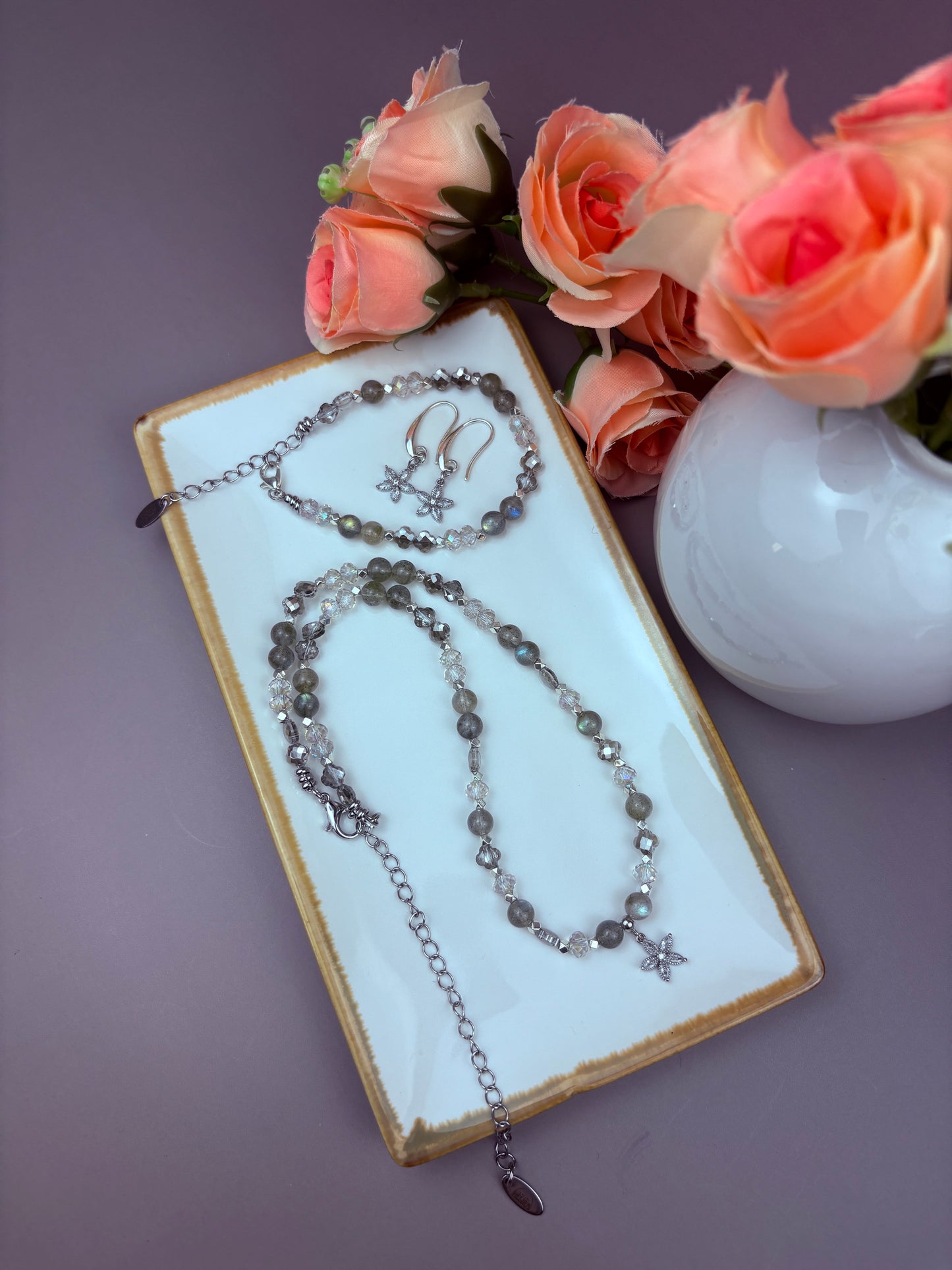 Flora Set – Labradorite & Crystal Jewelry Trio