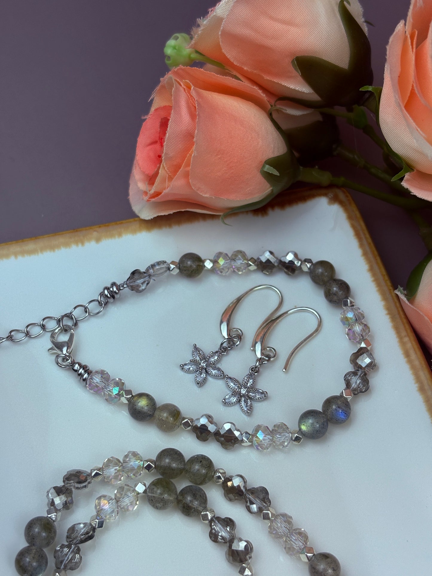 Flora Set – Labradorite & Crystal Jewelry Trio
