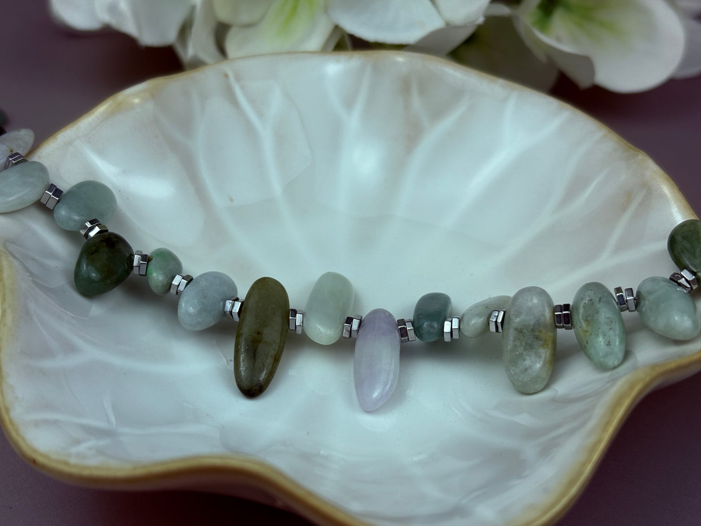 Maris Moss Necklace – Australian Jade & Silver-Plated Steel