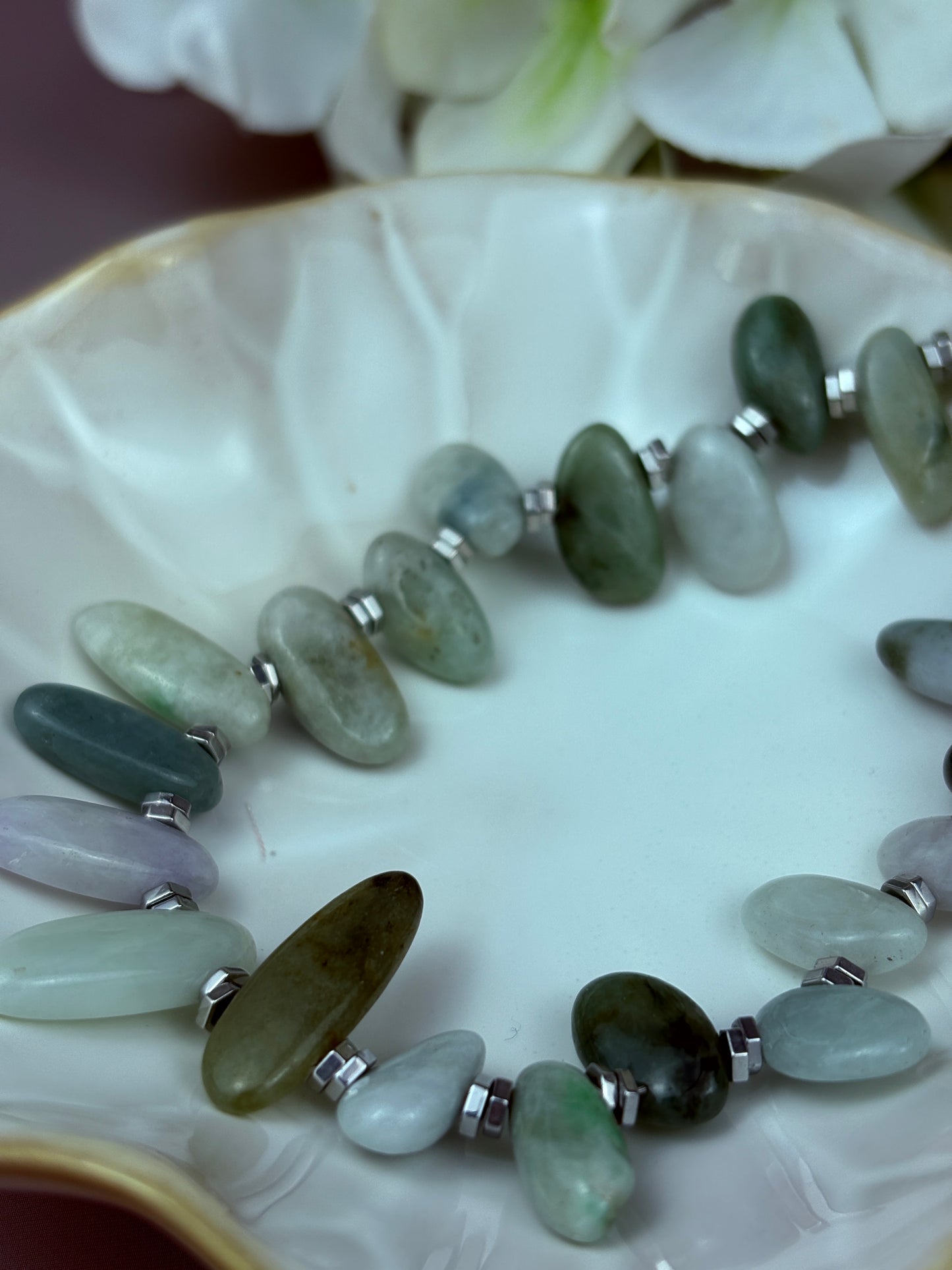 Maris Moss Necklace – Australian Jade & Silver-Plated Steel