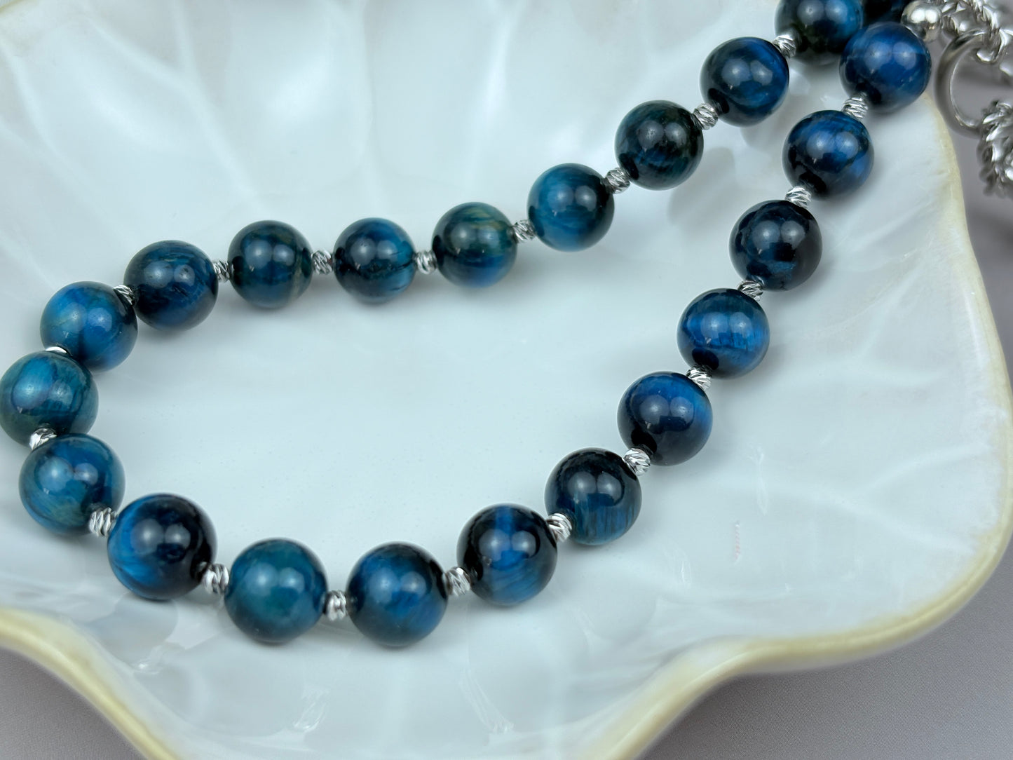 Orion Necklace – Blue Tiger Eye & Stainless Steel