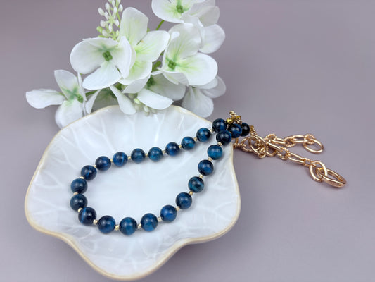 Orion Necklace – Blue Tiger Eye & Stainless Steel