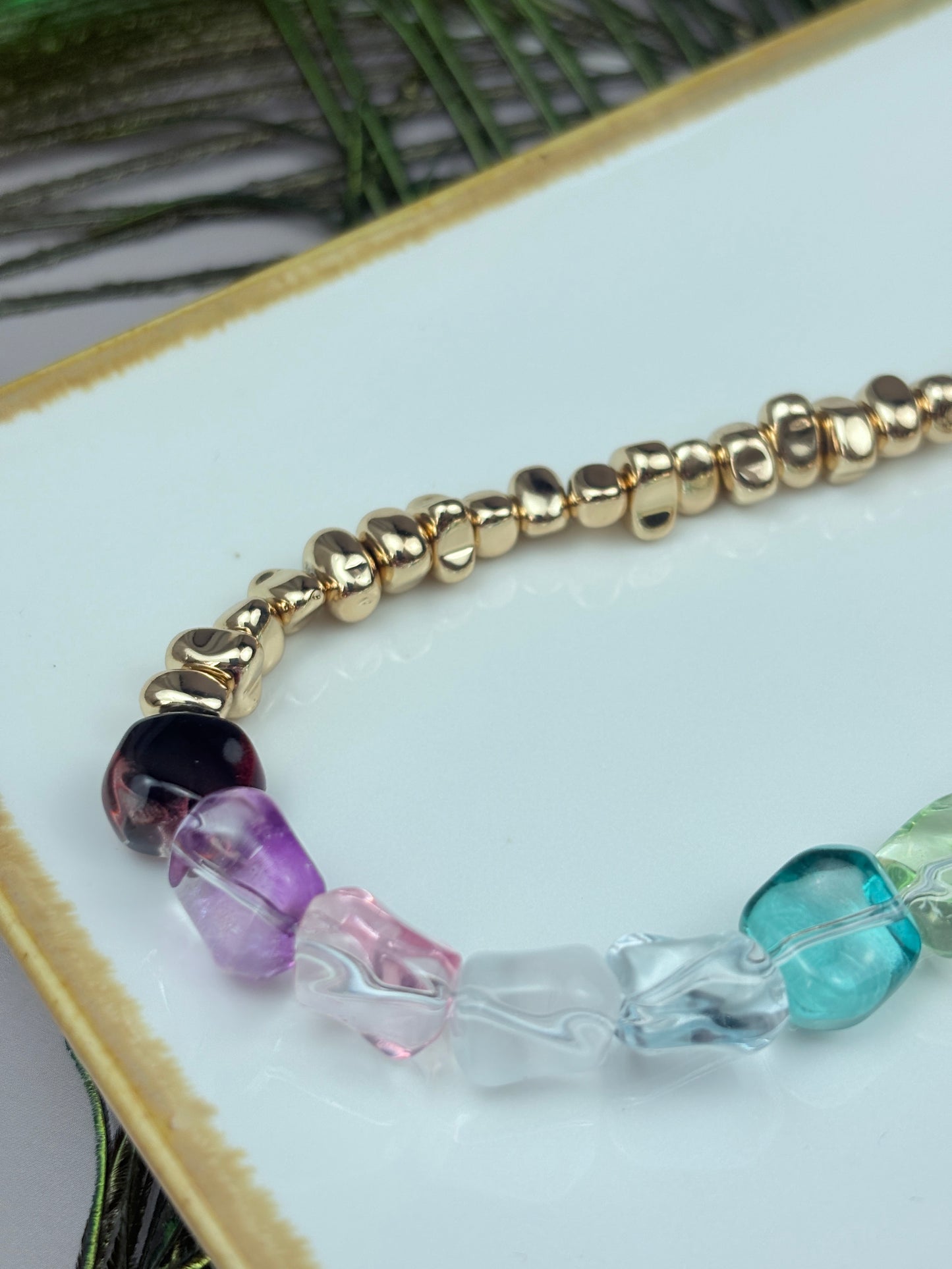 Astra set - 14k Gold-plated Hematite & Crystal Jewelry