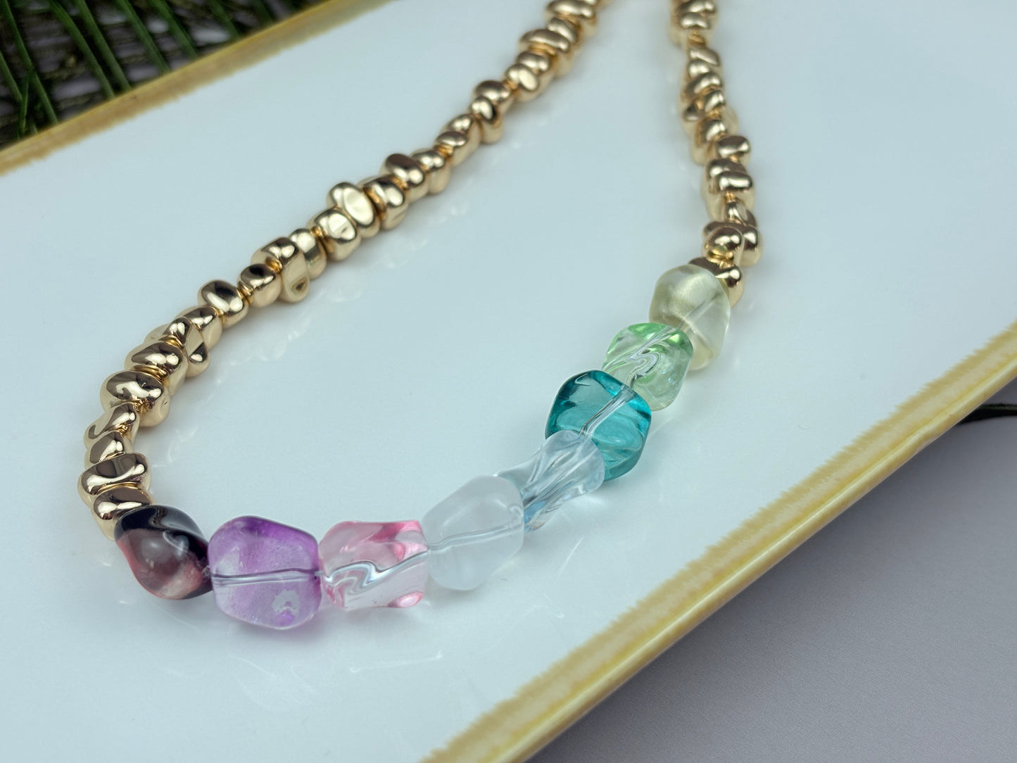 Astra set - 14k Gold-plated Hematite & Crystal Jewelry