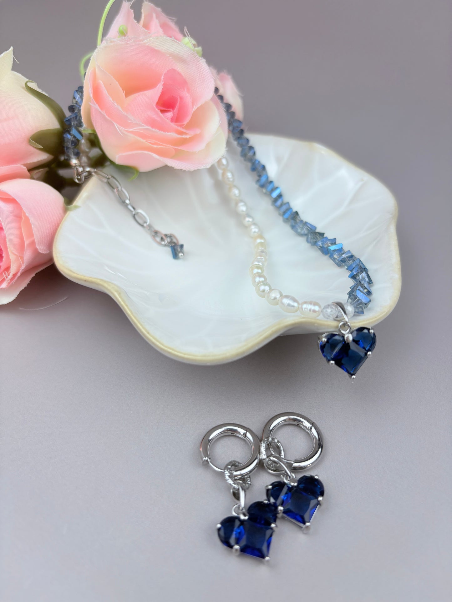 Purple Love Set – Freshwater Pearls & Crystal Jewelry