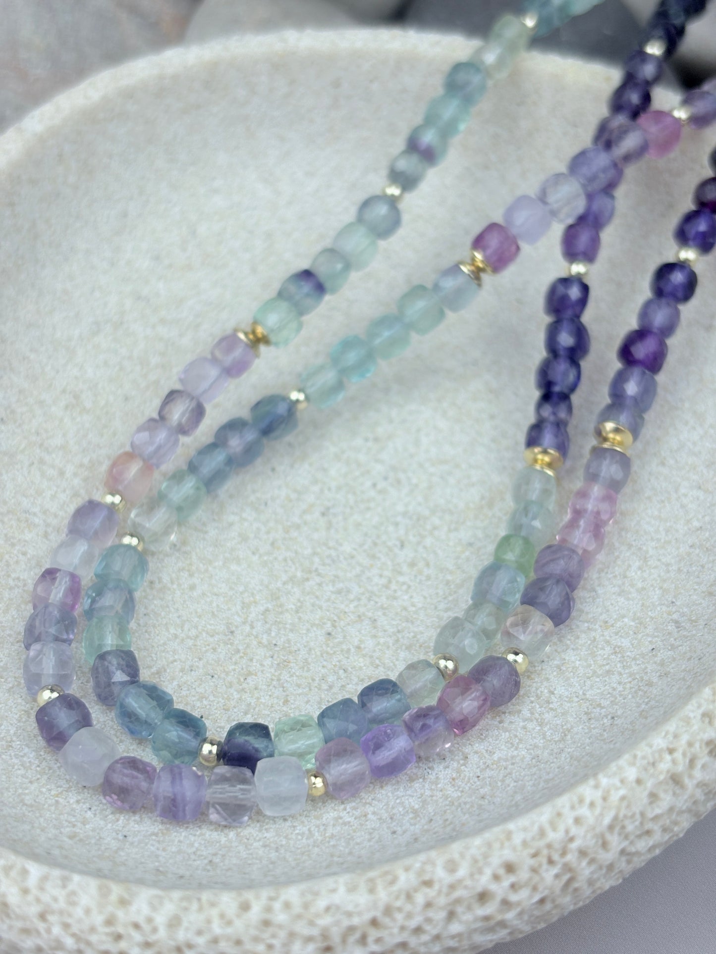 Nox Necklace – Fluorite & Stainless Steel
