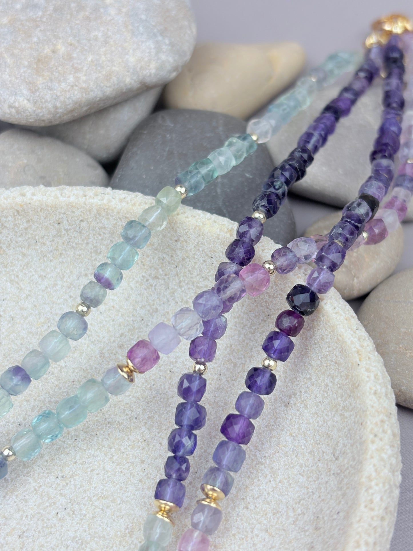 Nox Necklace – Fluorite & Stainless Steel