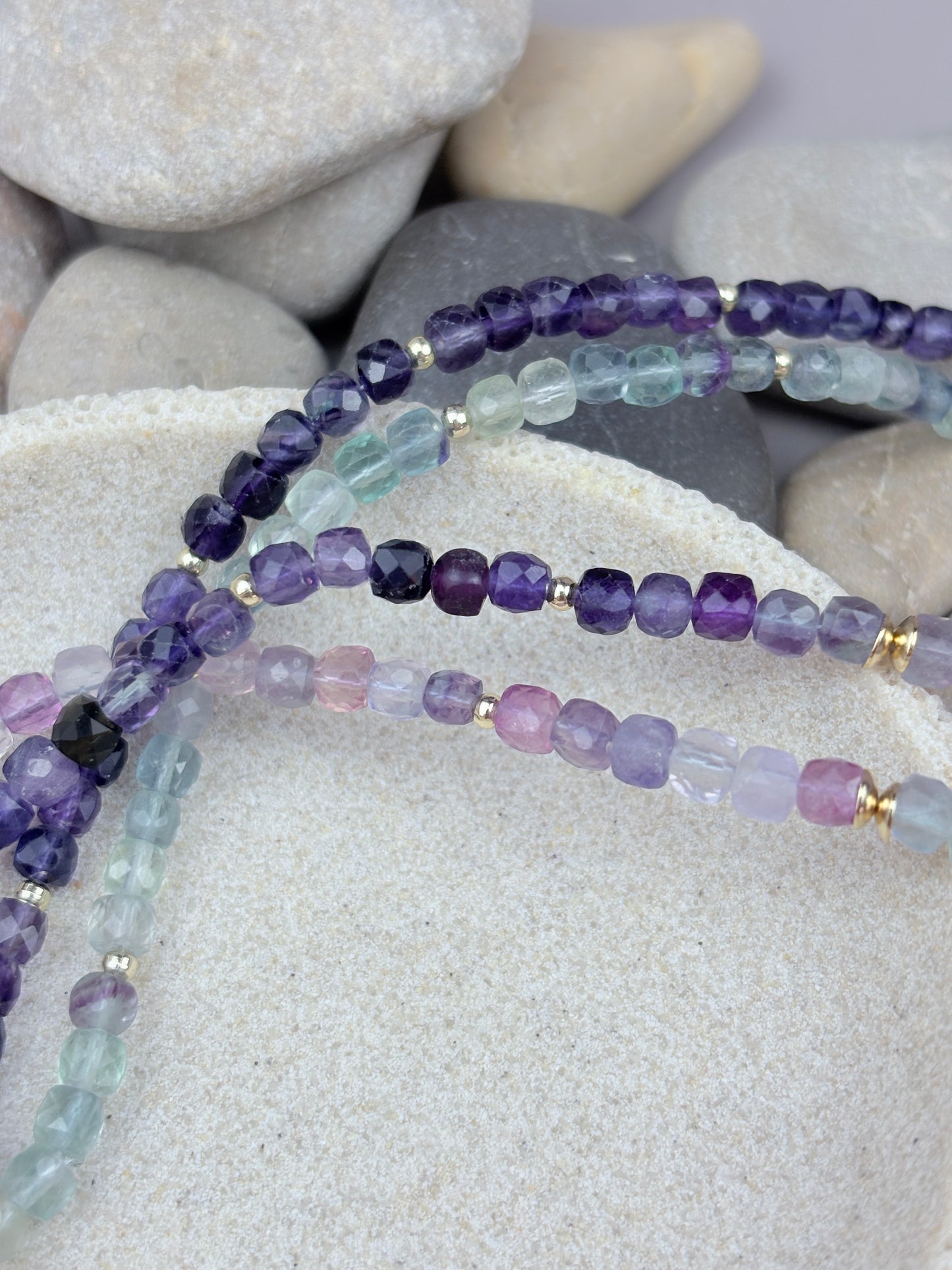 Nox Necklace – Fluorite & Stainless Steel